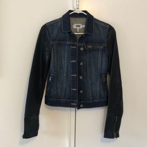 PAIGE Denim Jacket with coated sleeves - XS